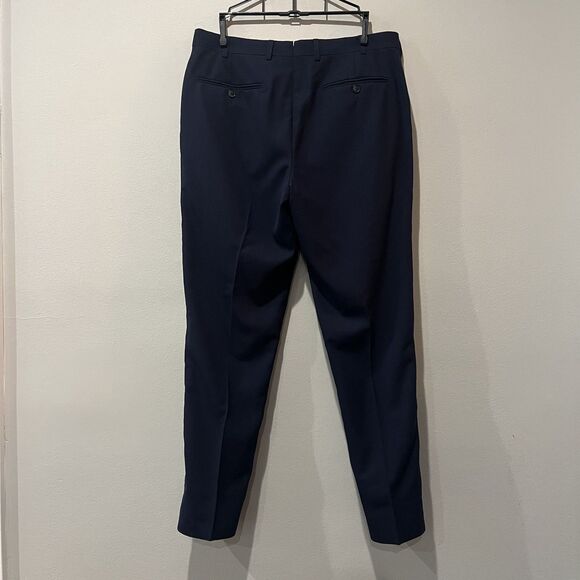 Suit Supply Soho F. LLI Cerruti Blue Traveller Wool Trouser Men’s 33x28 Blue - Picture 2 of 8